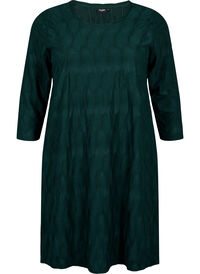 FLASH - Dress with texture and 3/4 sleeves