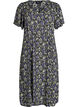 Viscose midi dress with a floral print, Black, Packshot image number 0