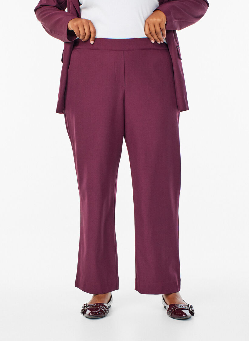 FLASH - Loose trousers with pockets, Dark Bordeaux, Model image number 2