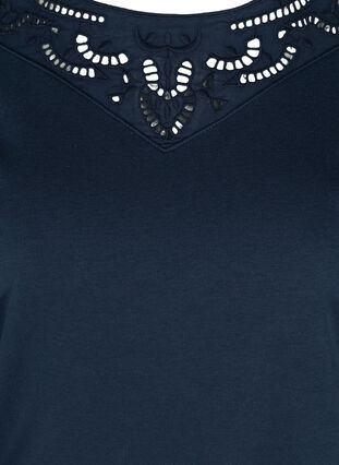 Sweatshirt with lace details, Navy, Packshot image number 2