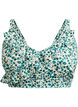 Floral bikini top with ruffle details, Green, Packshot image number 0
