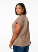 Short sleeve cotton blend T-shirt, Brown, Model image number 2