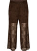 Mesh trousers with floral embroidery and sequins, Brown, Packshot image number 0