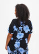 FLASH - Short sleeve viscose blouse with print, Black, Model image number 2