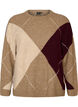 Knit with harlequin pattern, Brown, Packshot image number 0