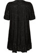 Dress with floral texture and ruffle trim, Black, Packshot image number 1
