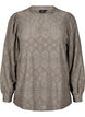 Long-sleeved blouse with an openwork pattern, Brown, Packshot image number 0
