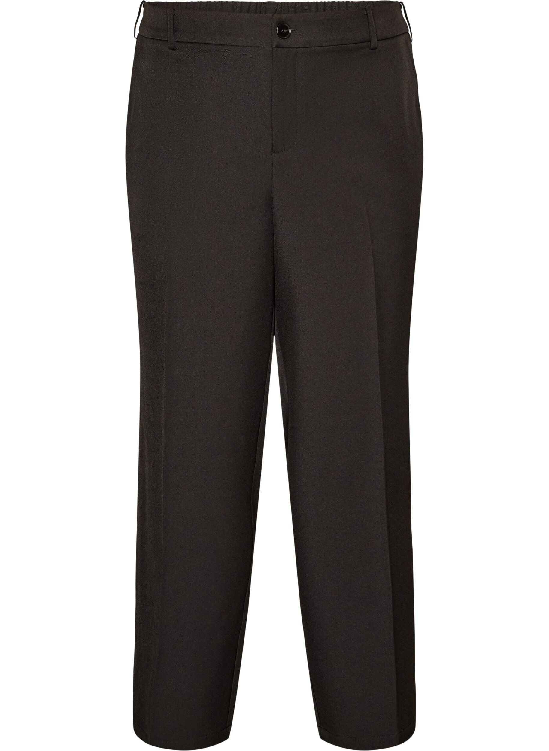 ZizzifashionHigh-waisted tailored trousers with straight legs, Black, Packshot image number 0
