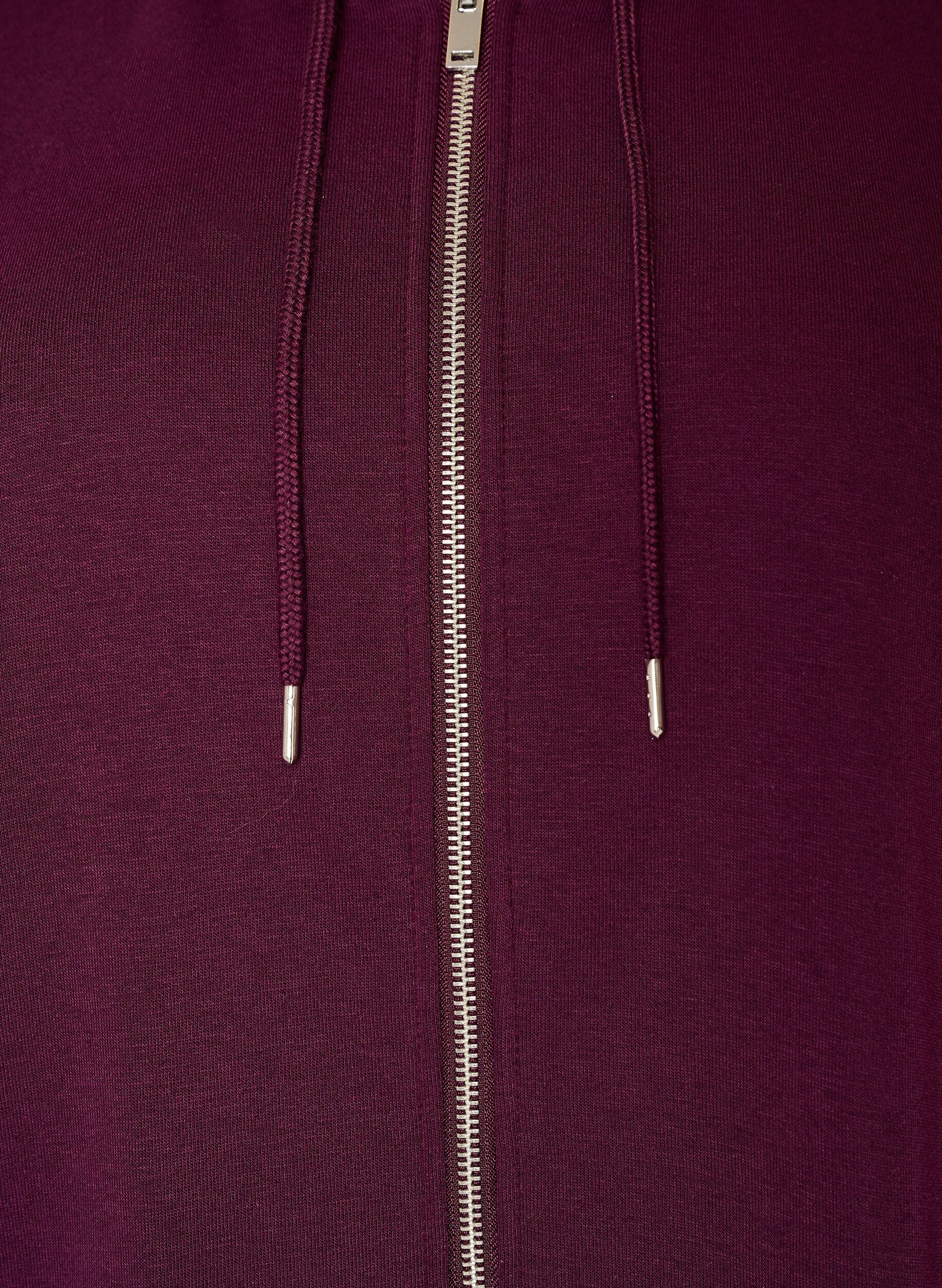 ZizzifashionLong hoodie with zip and pockets, Purple, Packshot image number 2