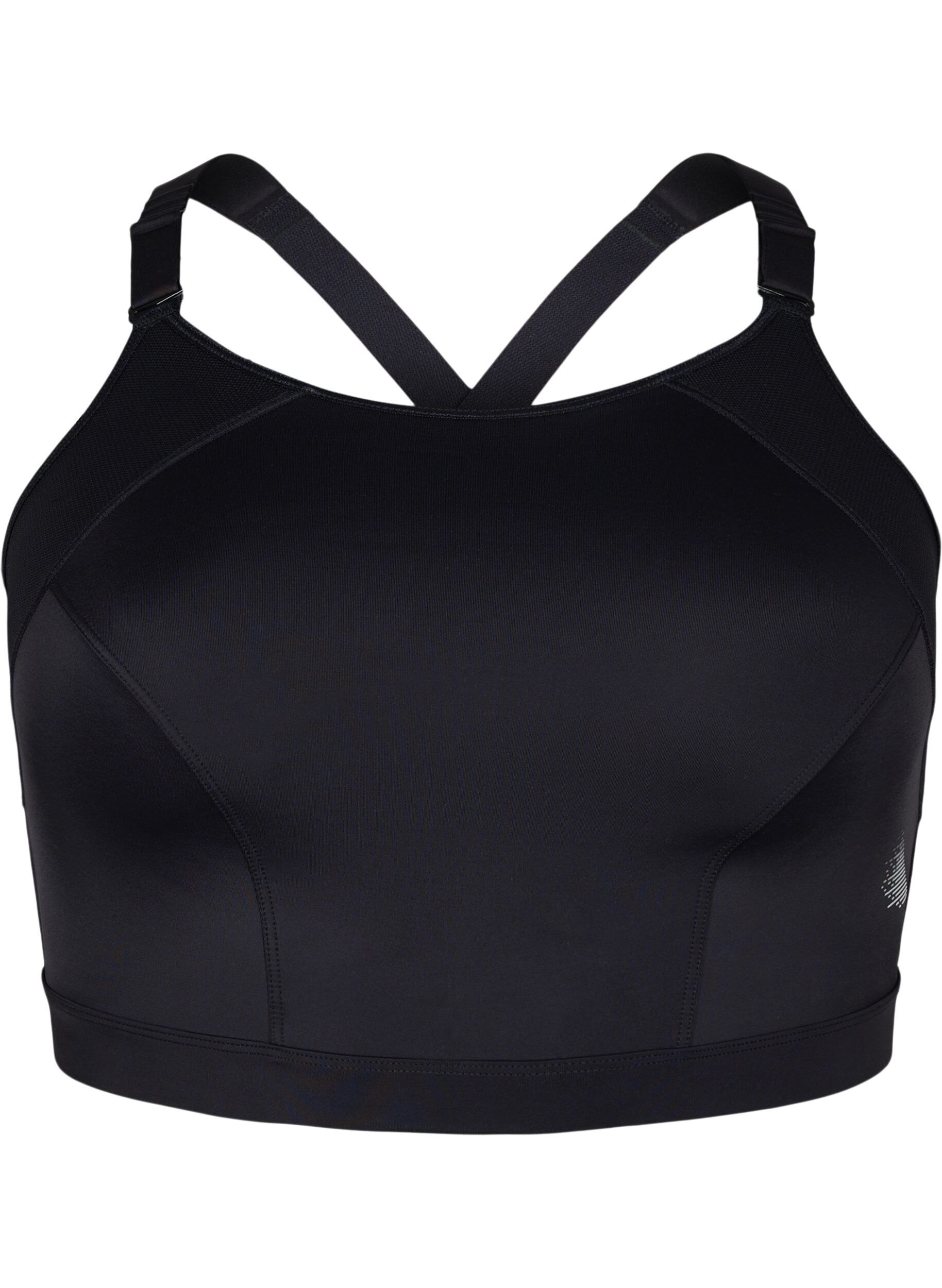 Zizzifashion CORE, SUPER HIGH, SPORTS BRA - Sports bra with adjustable shoulder straps, Black, Packshot image number 0