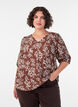 Viscose blouse with V-neck, Brown, Model image number 0