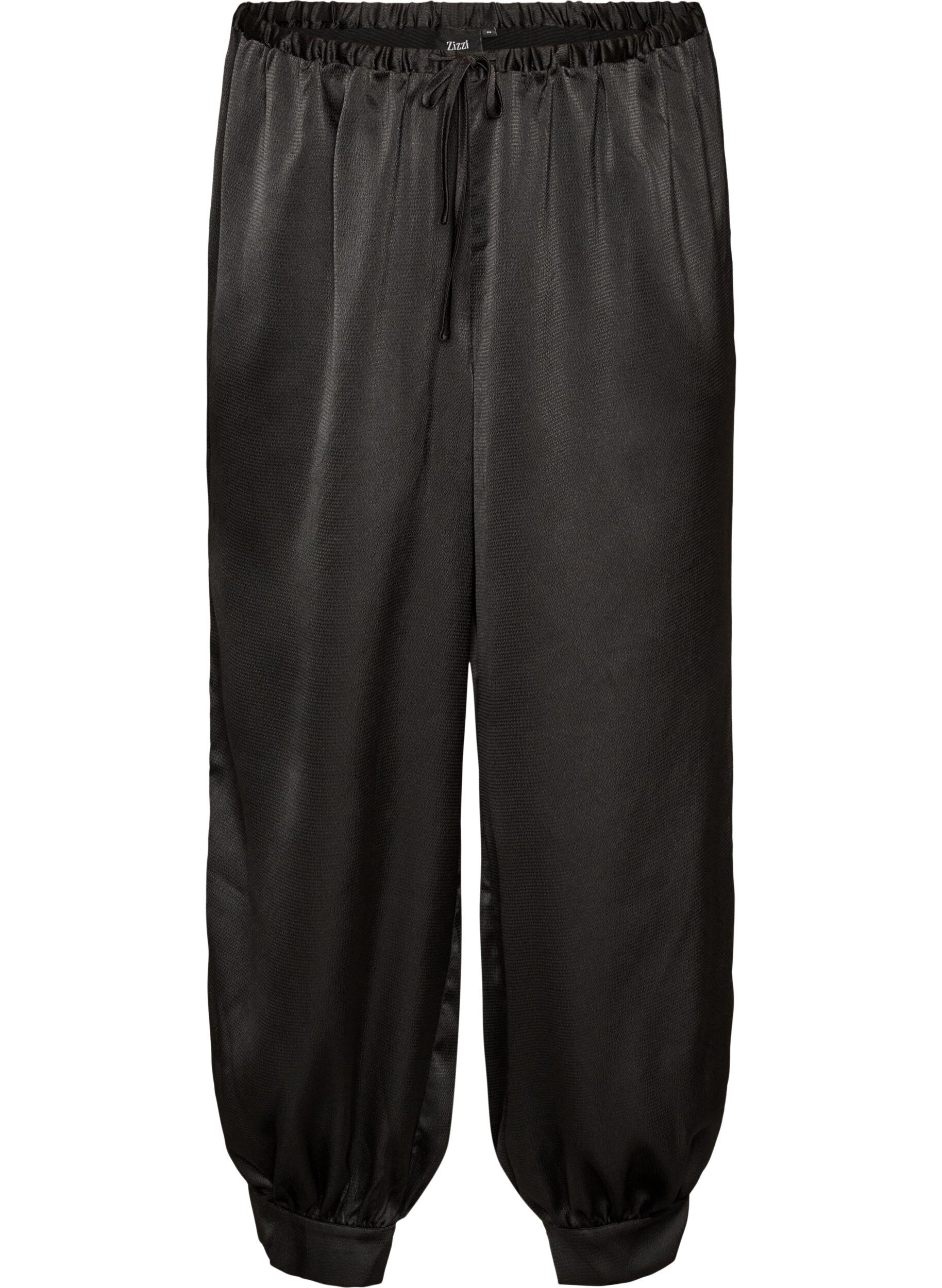 ZizzifashionSatin-look balloon trousers, Black, Packshot image number 0