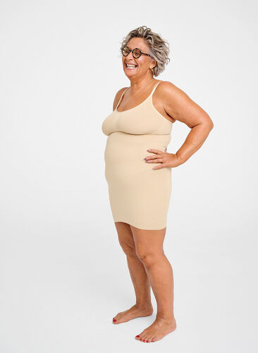 Shapewear dress with thin straps, Nude, Image image number 1