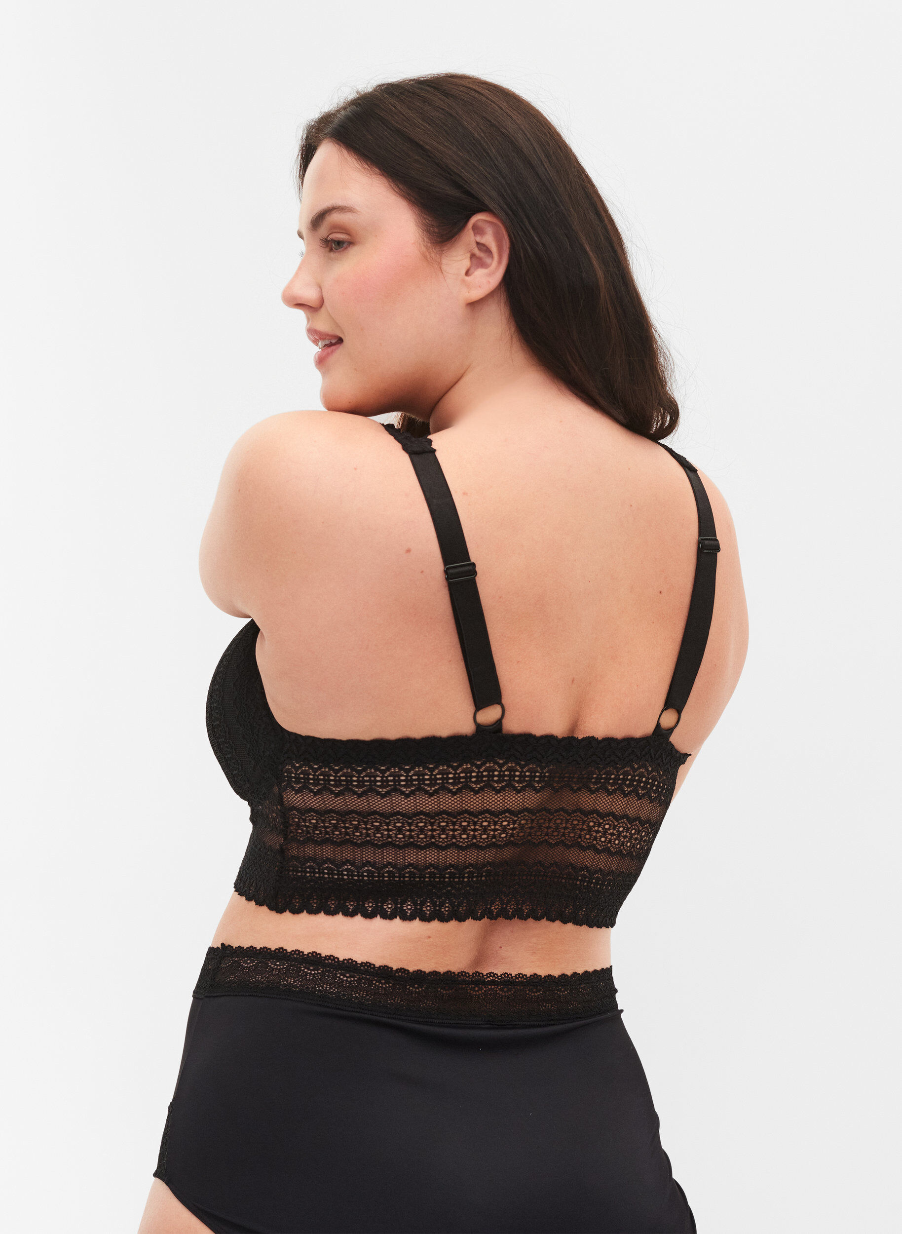 Zizzifashion Lace bra with soft padding, Black, Model image number 1