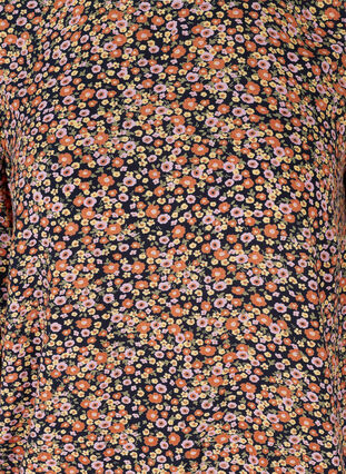 Printed blouse with smock and 3/4 sleeves, Ditsy Flower AOP, Packshot image number 2