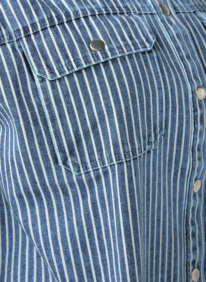 Striped denim shirt with chest pockets, Light B.Denim Stripe, Packshot image number 2