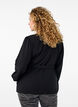 Long-sleeved wrap blouse with tie fastening, Black, Model image number 2