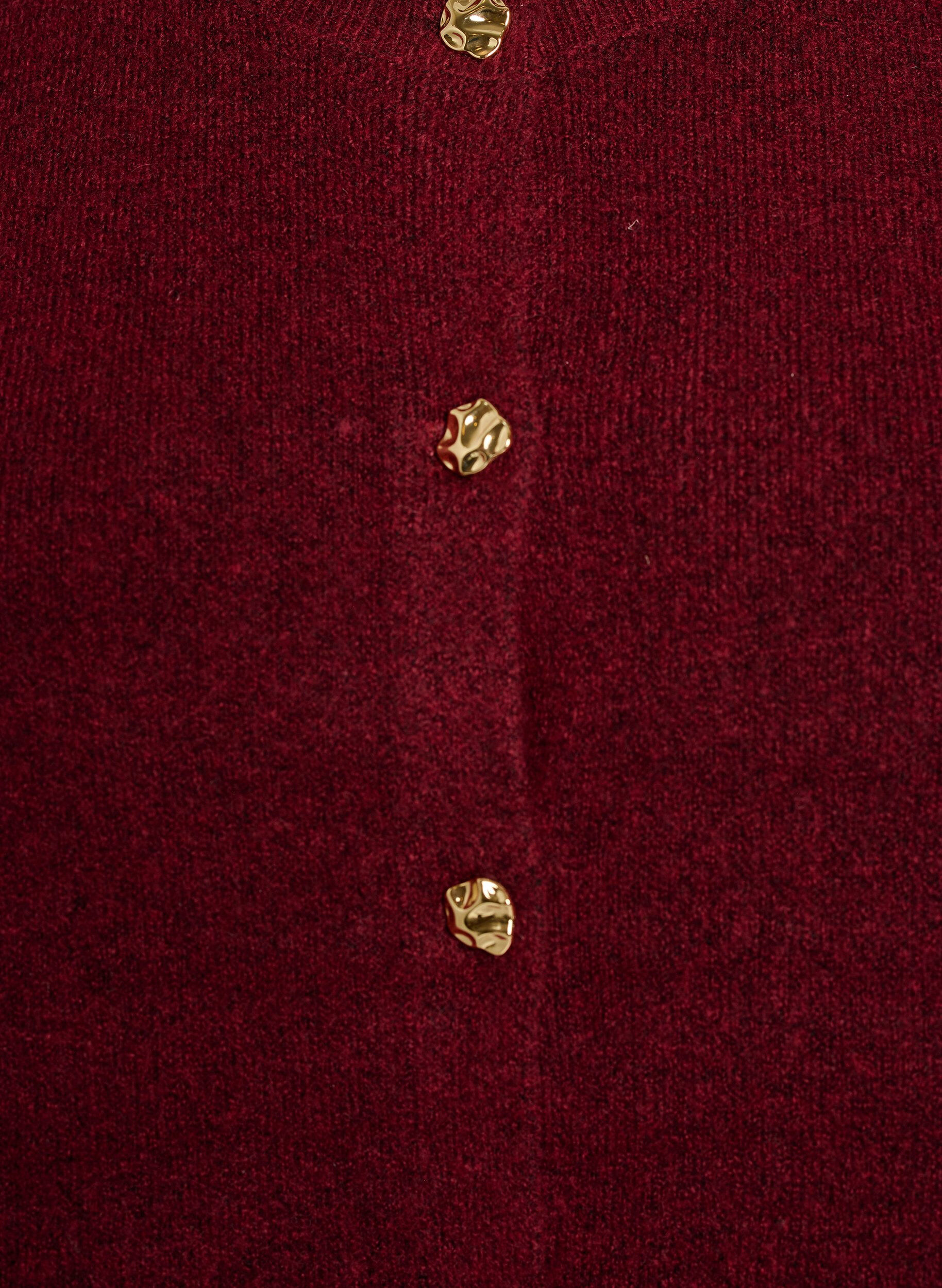 ZizzifashionKnitted vest with decorative buttons, Dark Bordeaux, Packshot image number 2