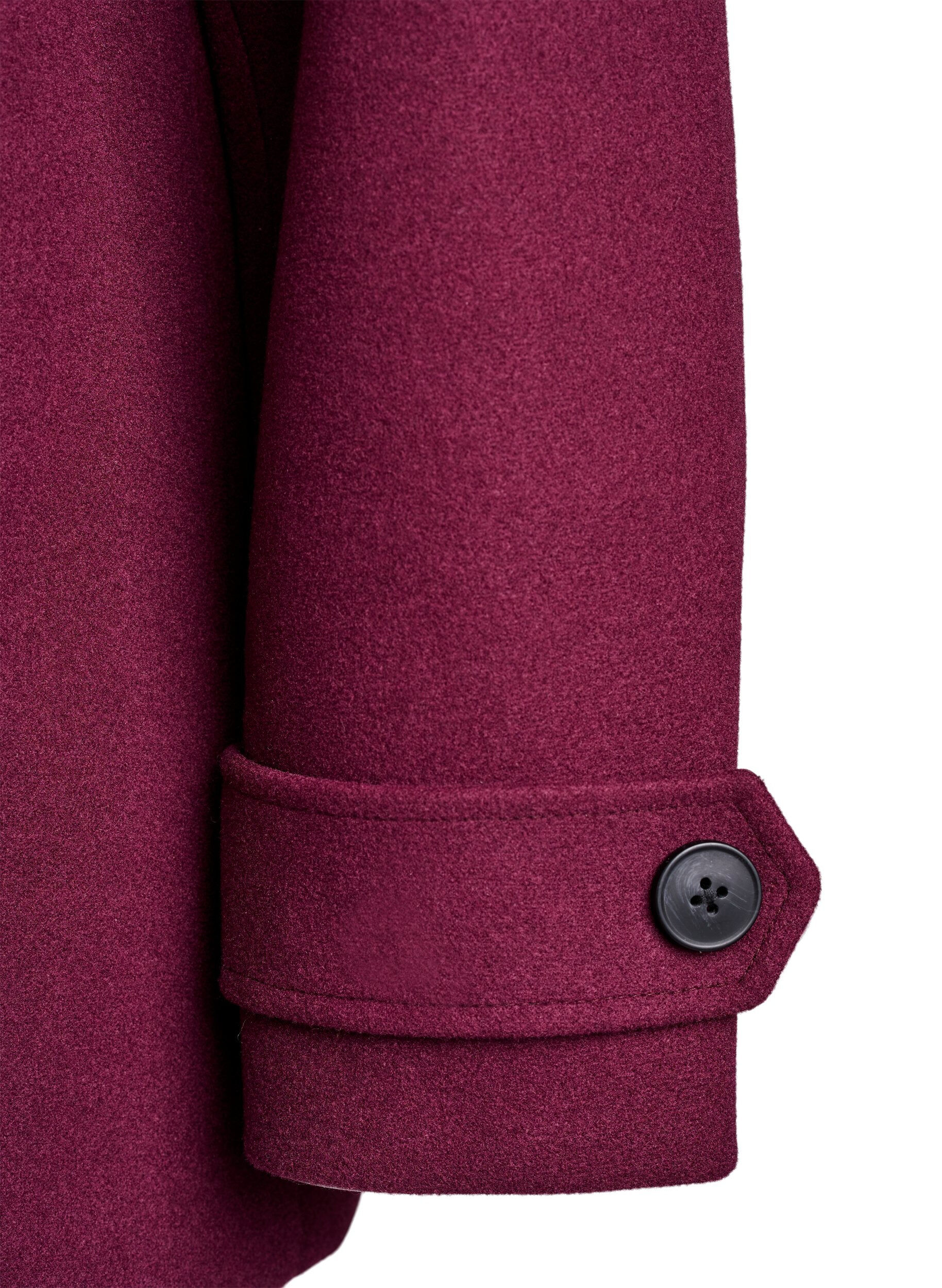Zizzifashion Short coat with double-breasted button closure, Dark Bordeaux, Packshot image number 4