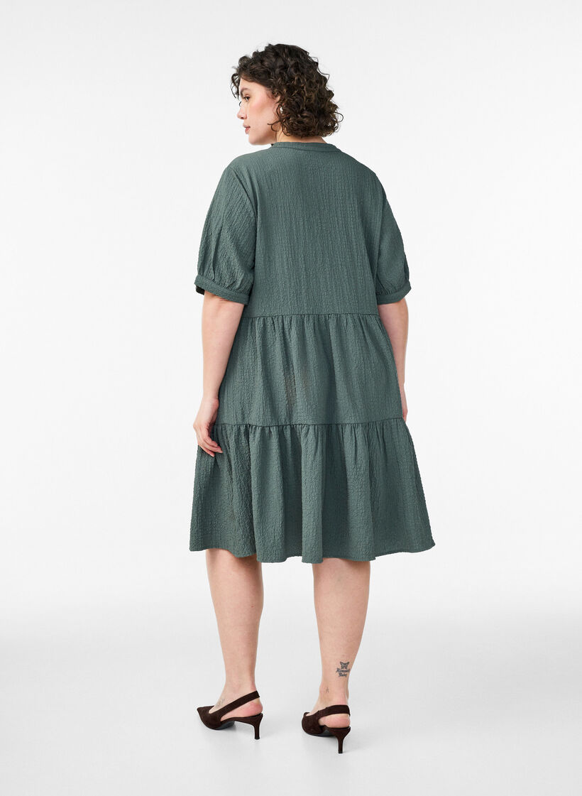 Short A-line dress, Green, Model image number 1