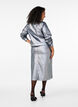 Silver coated midi skirt, Gun Sliver, Model image number 1