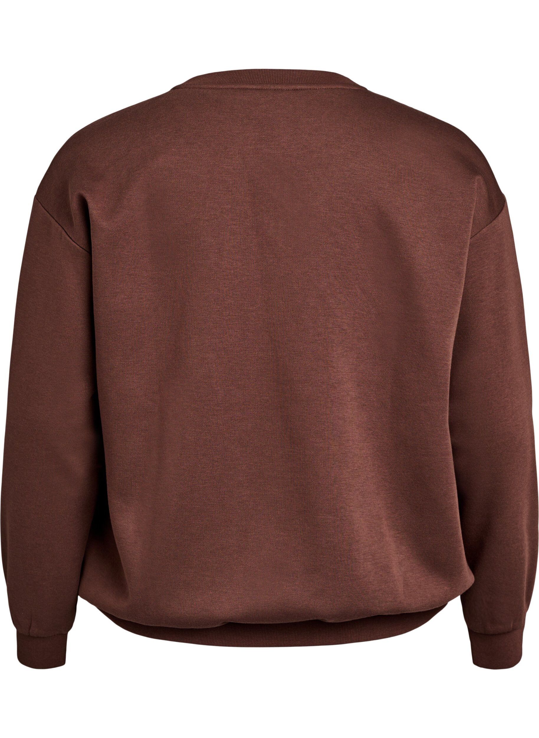 Zizzifashion Sweatshirt with front motif, Brown, Packshot image number 1