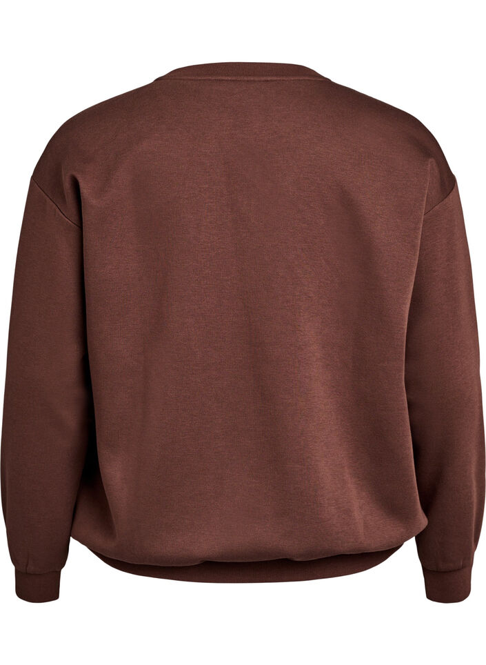 Sweatshirt with front motif, Brown, Packshot image number 1