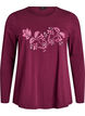 Night top in cotton with front print, Red, Packshot image number 0