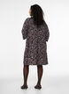 Short A-line jersey dress with an all-over print, Dark Bordeaux, Model image number 2