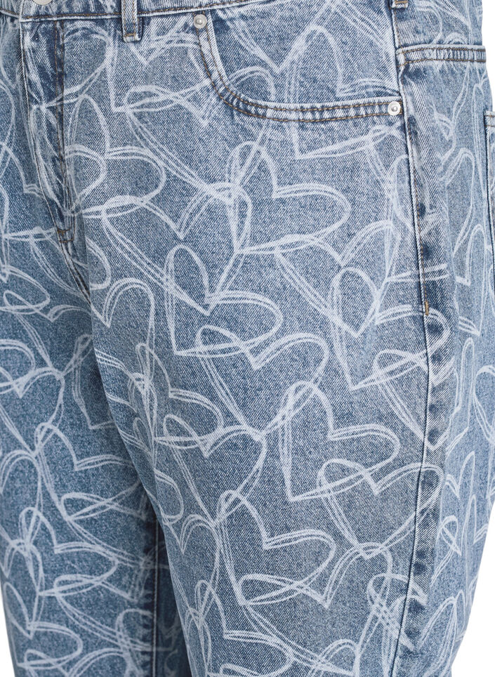 Mille mom fit jeans with embroidery, Light Blue, Packshot image number 2
