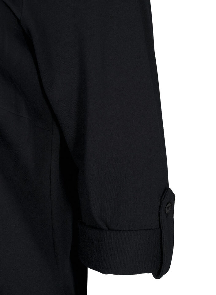 Cotton dress with balloon fit, Black, Packshot image number 3