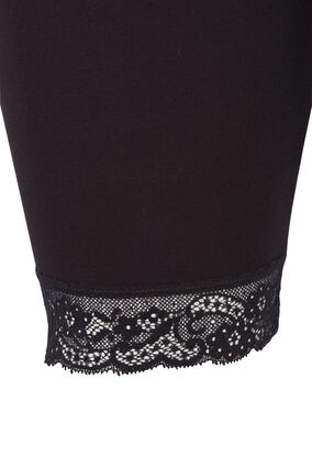 Shorts with a lace trim, Black, Packshot image number 2