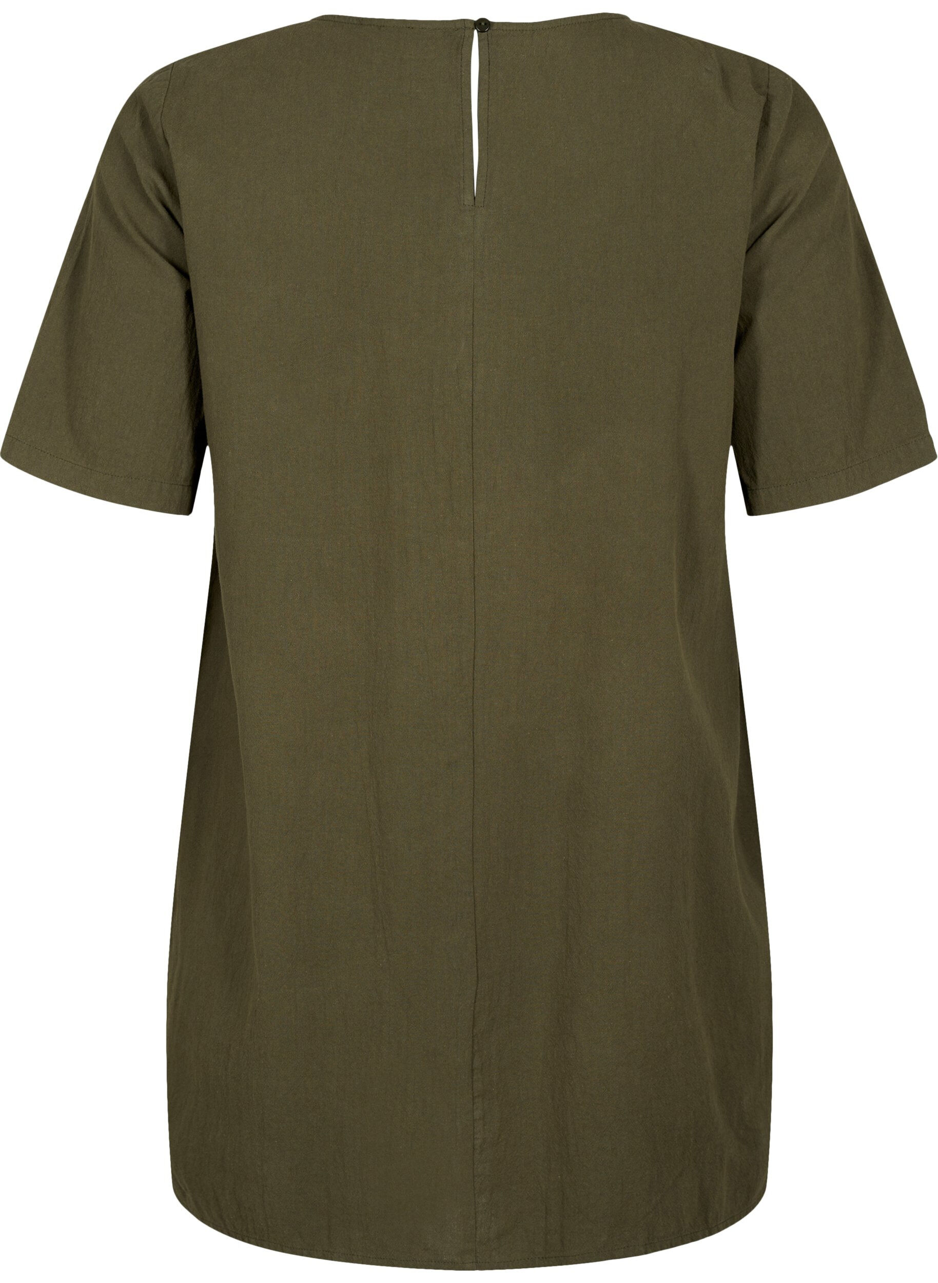 Zizzifashion FLASH - Short sleeved tunic in cotton, Forest Night, Packshot image number 1
