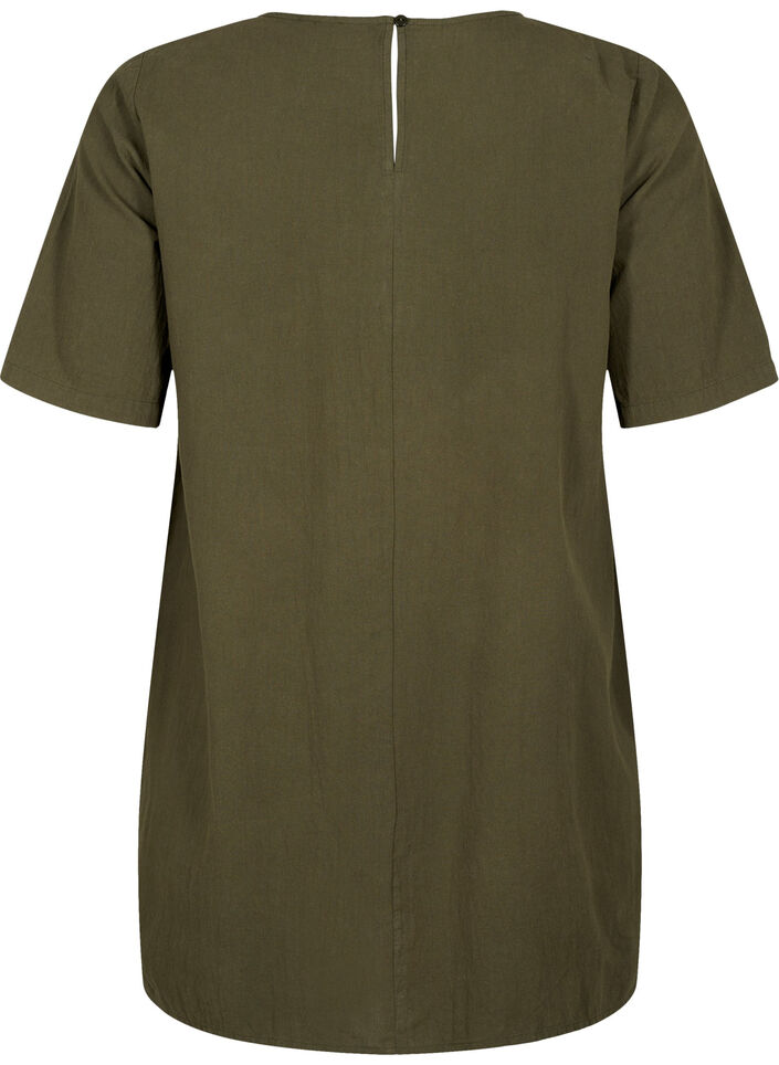FLASH - Short sleeved tunic in cotton, Forest Night, Packshot image number 1