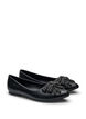 Wide fit - Ballerina with bow and rhinestones, Black, Packshot image number 1
