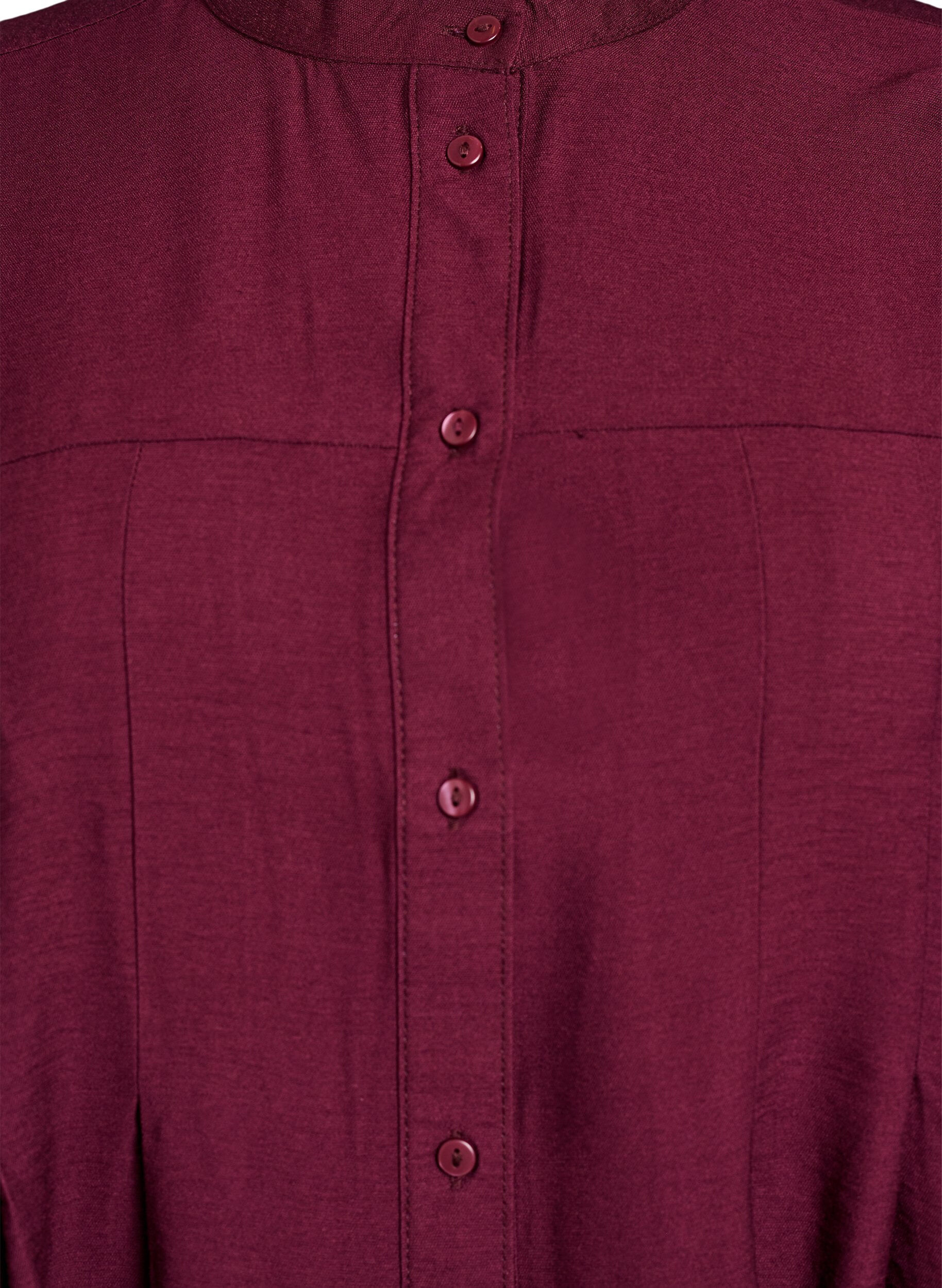 Zizzifashion Viscose shirt with A-line shape, Red, Packshot image number 2