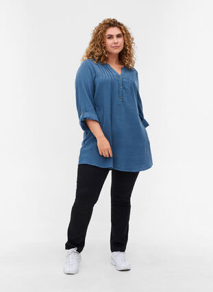 Cotton tunic with 3/4-length sleeves, Bering Sea, Model image number 2
