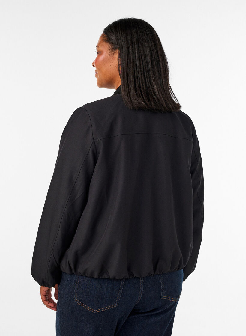 Lightweight jacket with a balloon silhouette, Black, Model image number 2