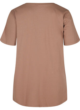 Long short-sleeved t-shirt in cotton , Deep Taupe, Packshot image number 1