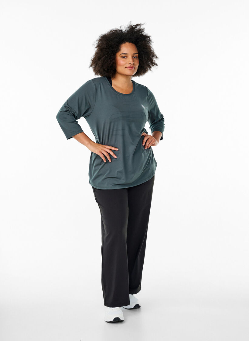 Training blouse with 3/4 sleeves, Grey, Model image number 1