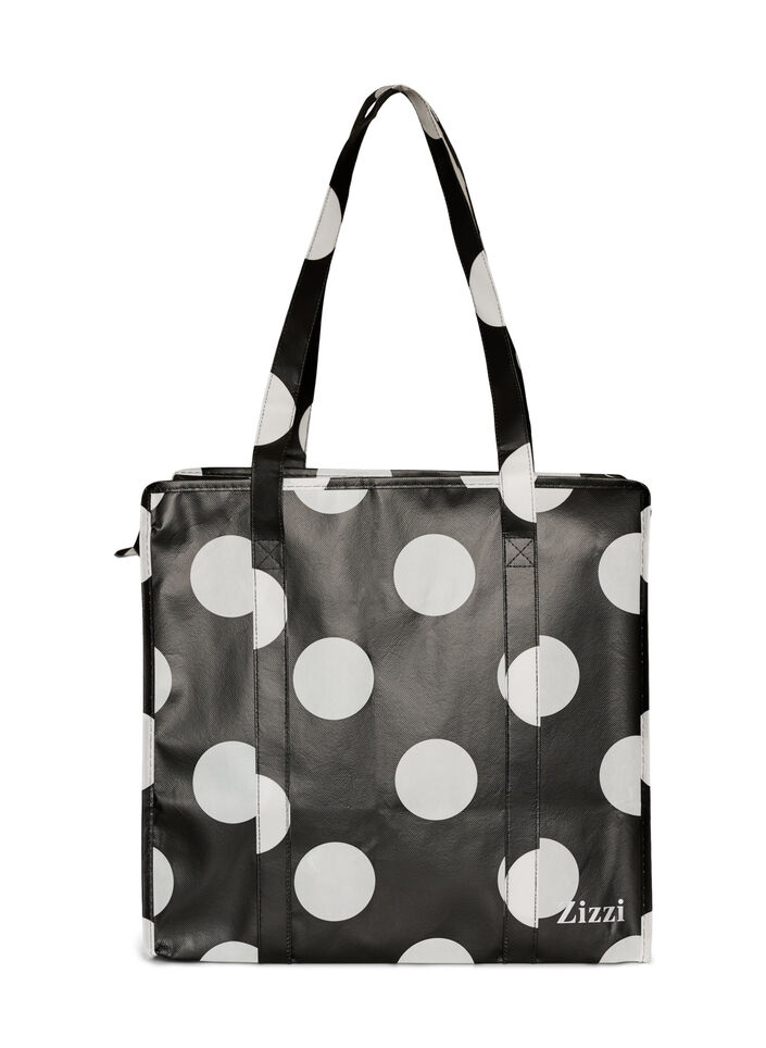 Shopping bag with zipper, Black, Packshot image number 0
