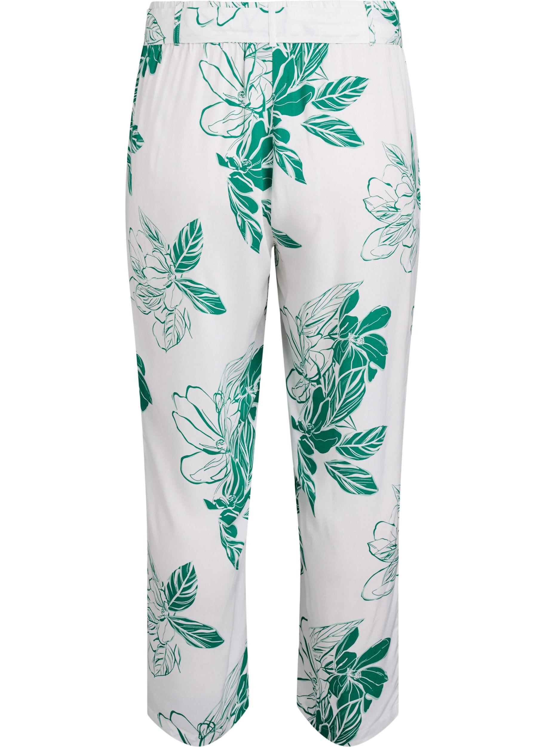 Zizzifashion High-waisted viscose trousers, Green, Packshot image number 1