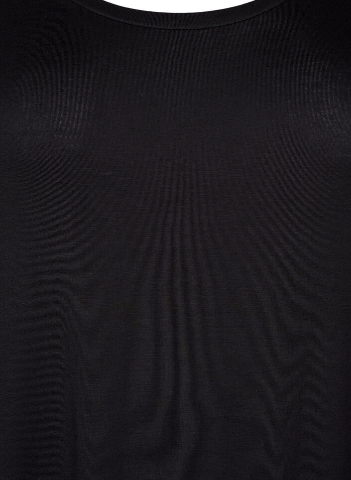 Viscose midi dress with short sleeves, Black, Packshot image number 2