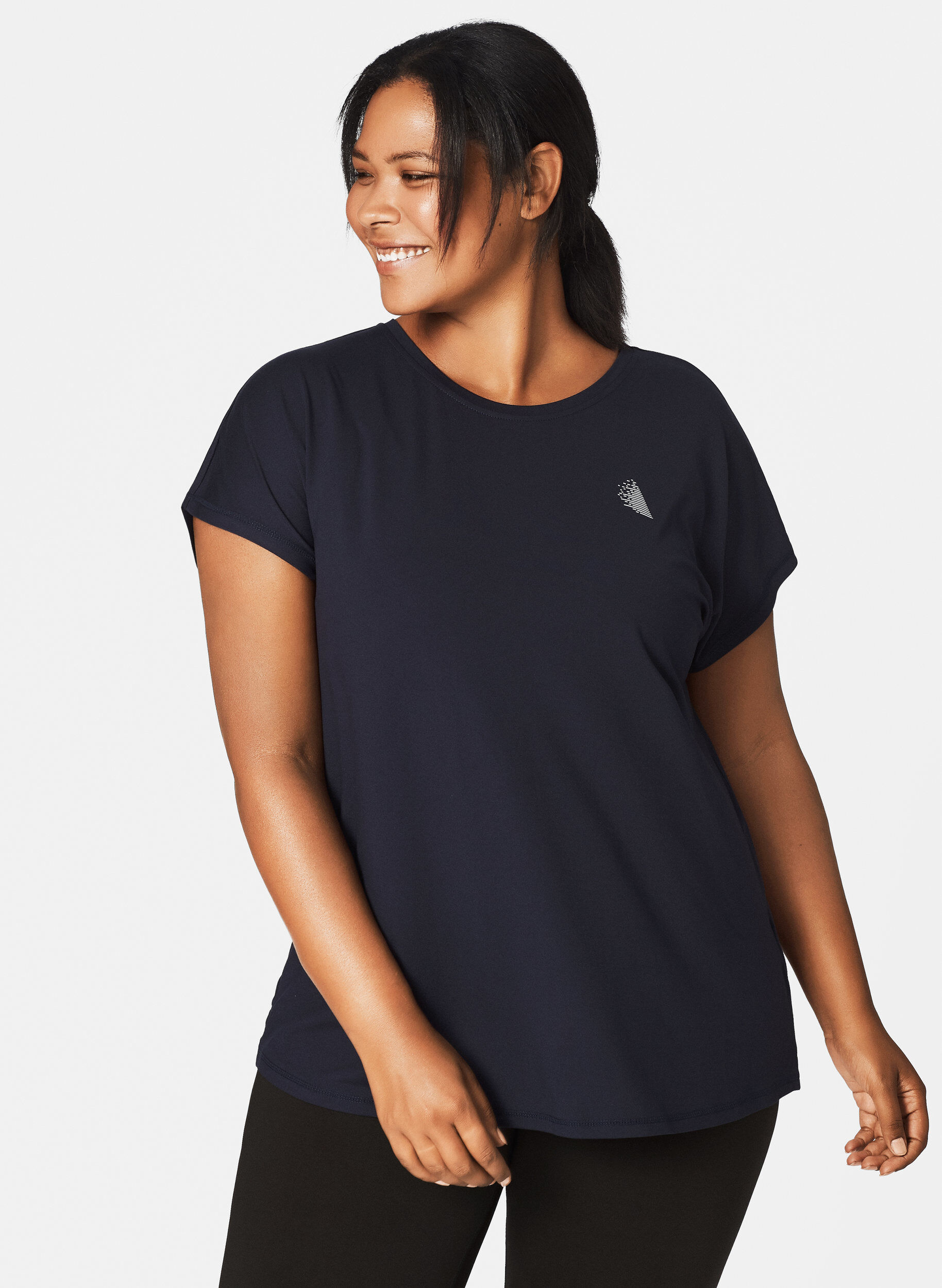 Zizzifashion Solid-coloured workout T-shirt, Blue, Model image number 3