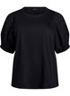 T-shirt with Broderie Anglaise sleeves, Black, Packshot image number 0