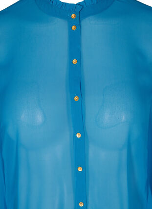 Short-sleeved blouse with ruffles, Blue ASS, Packshot image number 2