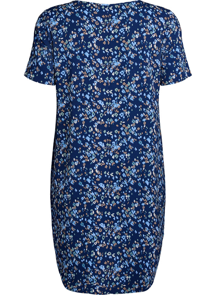 Dress with print and short sleeves, Blue, Packshot image number 1