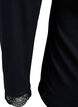 Viscose blouse with lace trim and V-neck, Black, Packshot image number 3