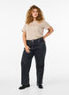 Basic cotton T-shirt with round neck, Beige, Model image number 1