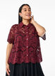 Lace shirt blouse with pearl buttons, Dark Bordeaux, Model image number 0